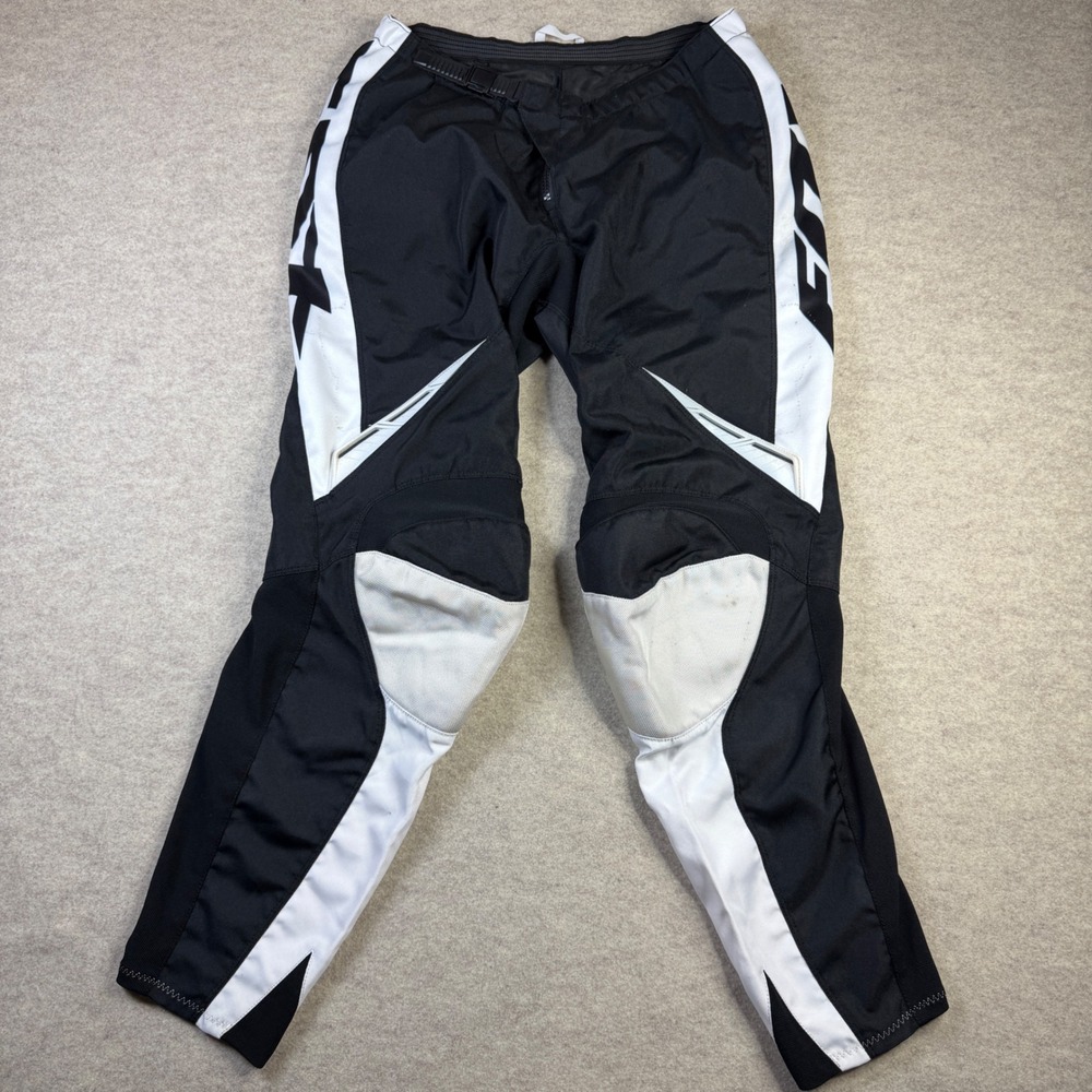 Fox Racing 180 Motocross Bike Pants Black White Mens Size 36